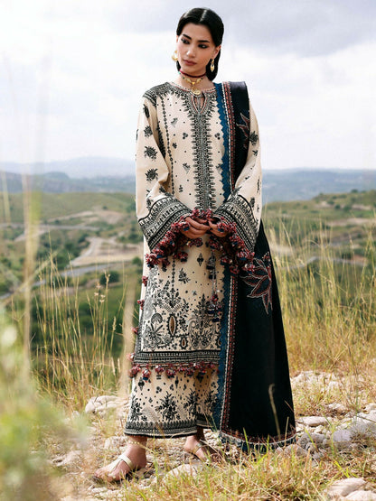 Hussain Rehar Khaddar'25 Embroidered Unstitched 3-Piece Suit-Dhanak