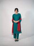 HU Studios Karam Collection Lawn Embroidered Stitched 2-Piece Suit-Zinc