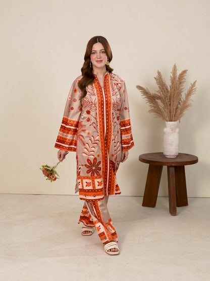 Stylish Collection Velvet Vogue Printed Co-Ord Set-Zimal Rude