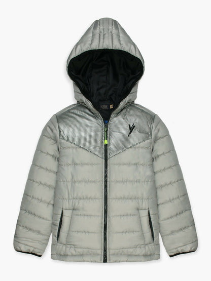 Silver Velvour Puffer Jacket-VJ24-A