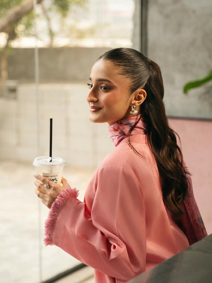 Mannat Clothing Suave Edit Raw Silk Stitched Suit-Rosette