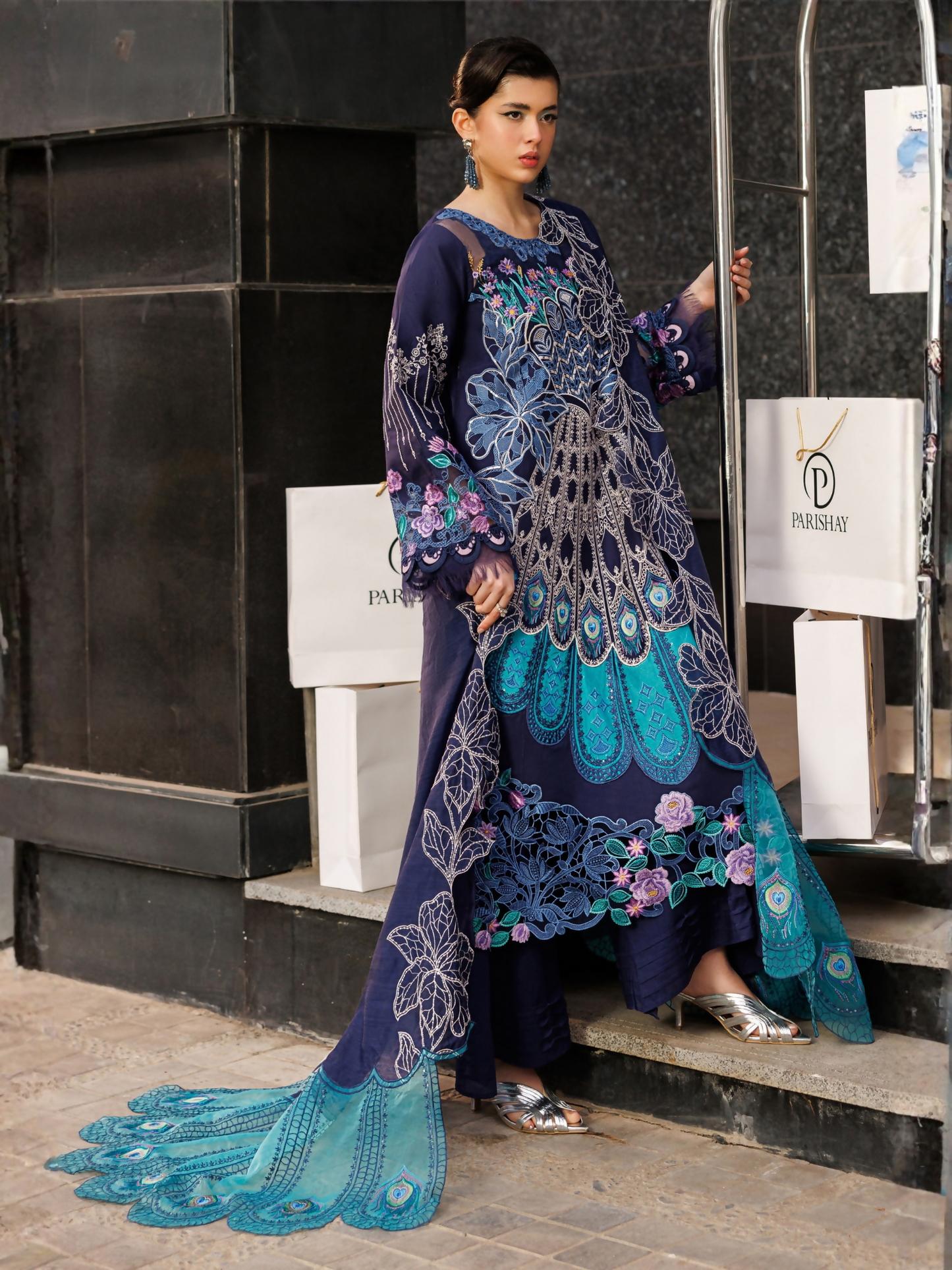 Parishay Monaco Luxury Lawn'26 Embroidered Unstitched 3-Piece Suit-MN-10