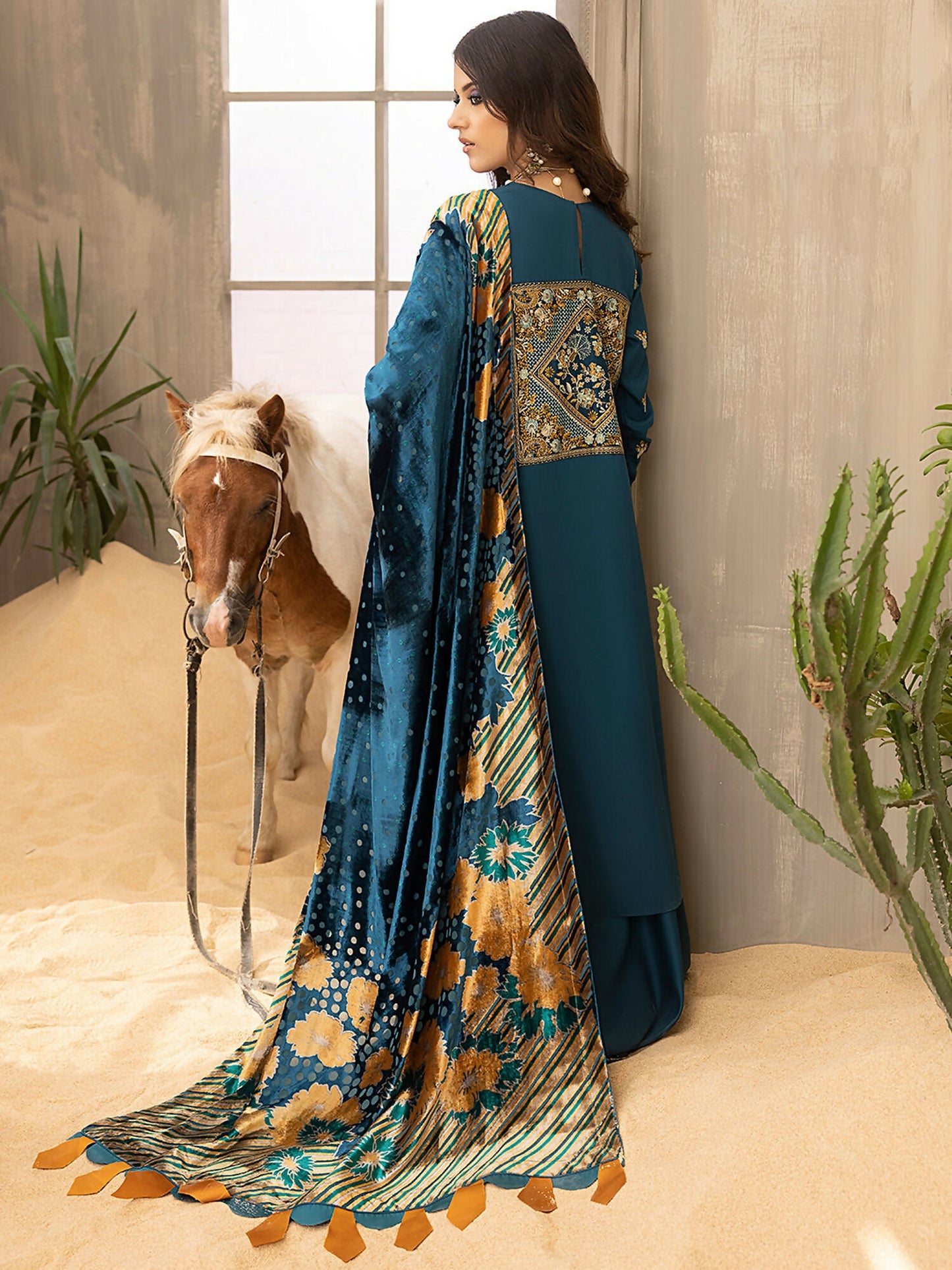 Binilyas Kotrai Embroidered Unstitched 3-Piece Suit-506-A