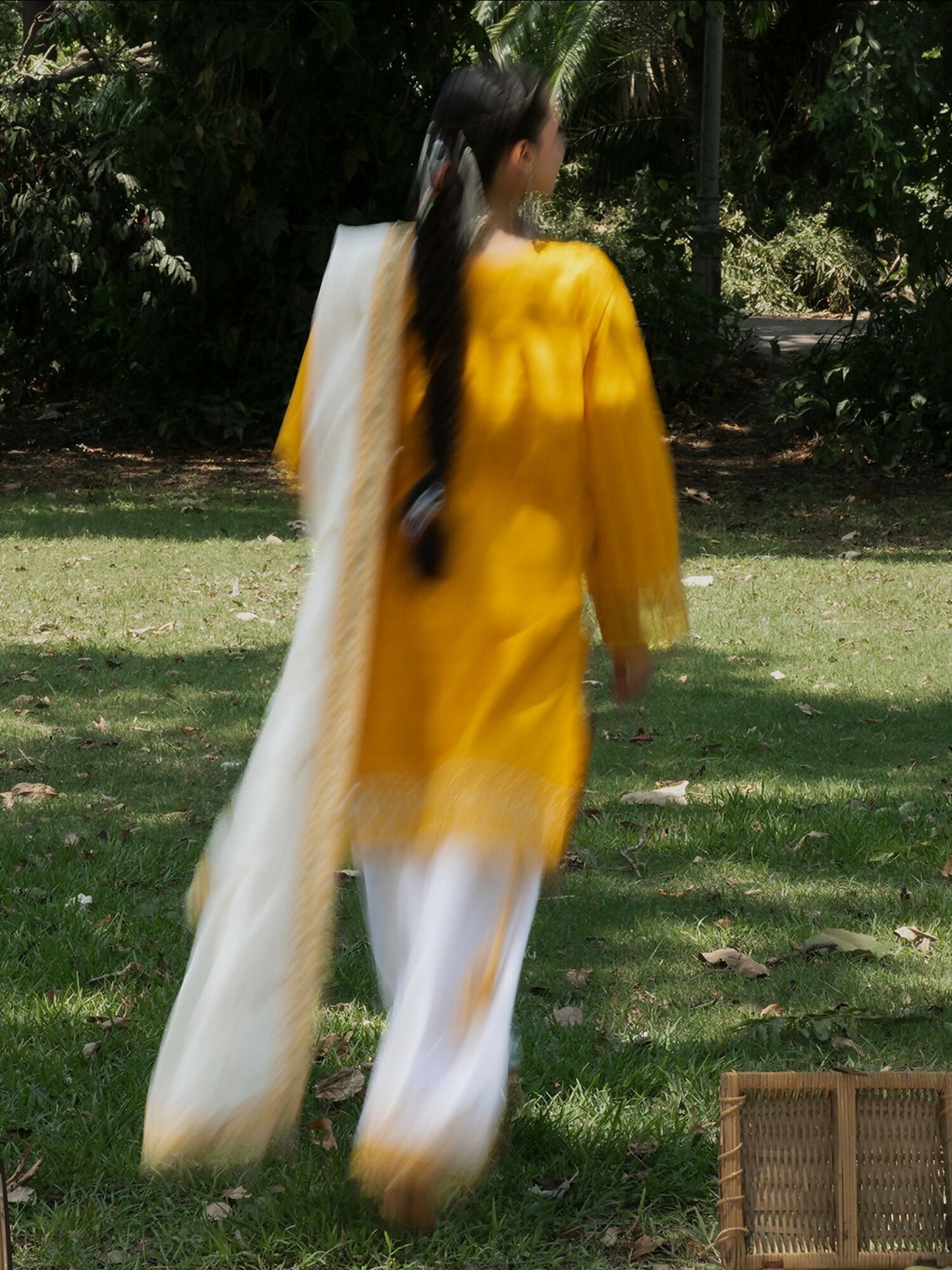 Hemstitch Lawn Embroidered Stitched 3-Piece Suit-Saffron Petal