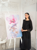 Siraphina Lawn Embroidered Stitched 3-Piece Suit-Heer Noir