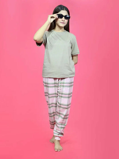 Funky's Printed Checked Loungewear Trouser-14626