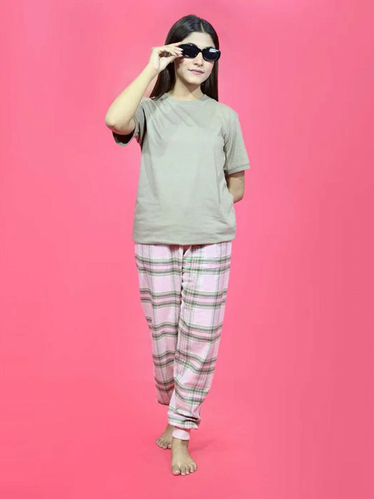 Funky's Printed Checked Loungewear Trouser-14626