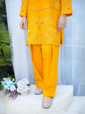 HU Studios Soléa Collection Lawn Cotton Embroidered Stitched 2-Piece Suit-Golden Marigold