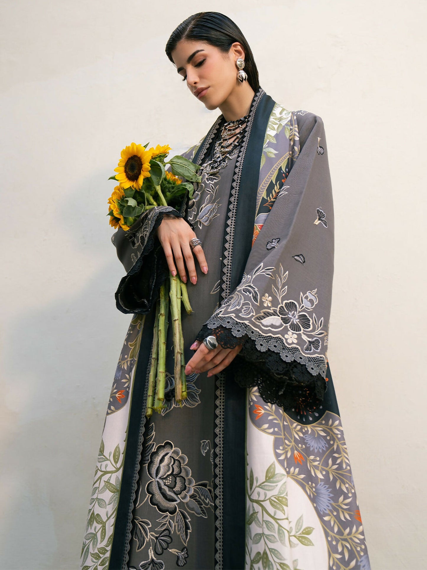 Binilyas Gulrukh Khaddar Embroidered Unstitched 3-Piece Suit-63-A