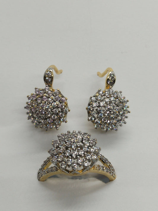 H&A Jewellery Dual Tone Earrings and Ring Set