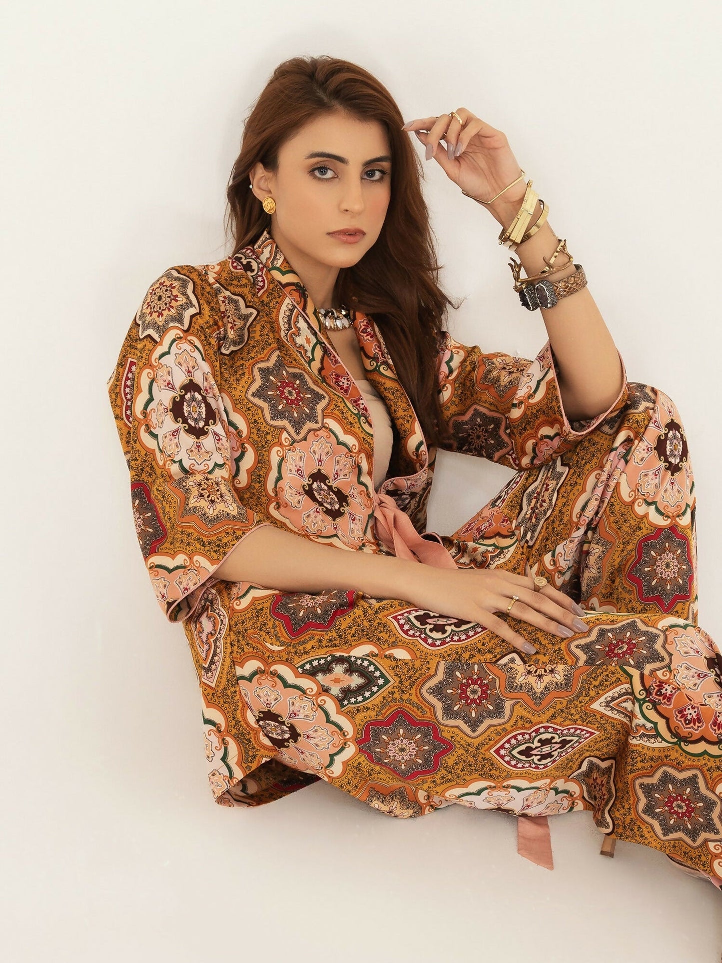 Shiza Hassan SH West Blended Silk Printed Co-Ord Set-Mason