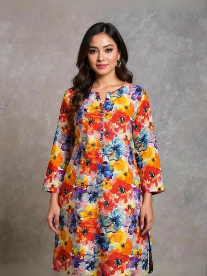 Bin Shaukat unstitched 2-piece digital lawn suit featuring all-over print and matching printed trouser.