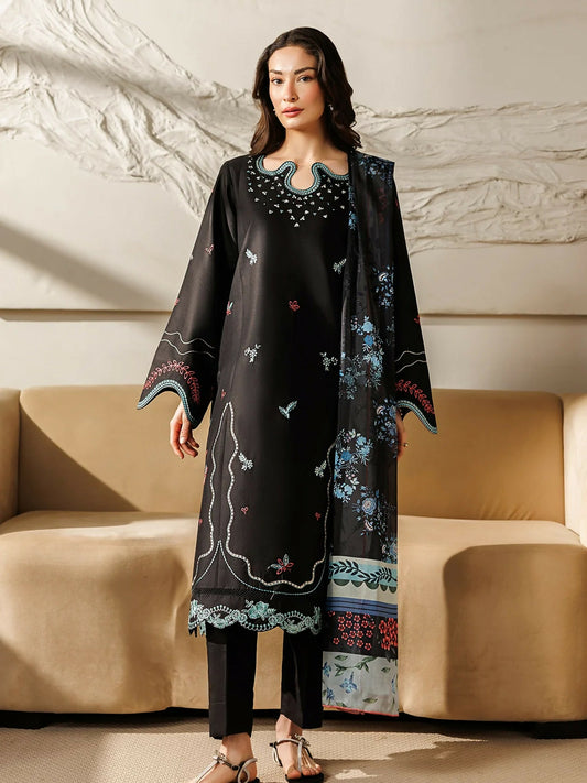 Panache Apparel Mistfall Ramadan Edit Cotton Embroidered Stitched Suit-Chroma
