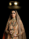 Hussain Rehar Luxury Pret'23 Raw Silk Embellished Stitched 3-Piece Suit-Perzik