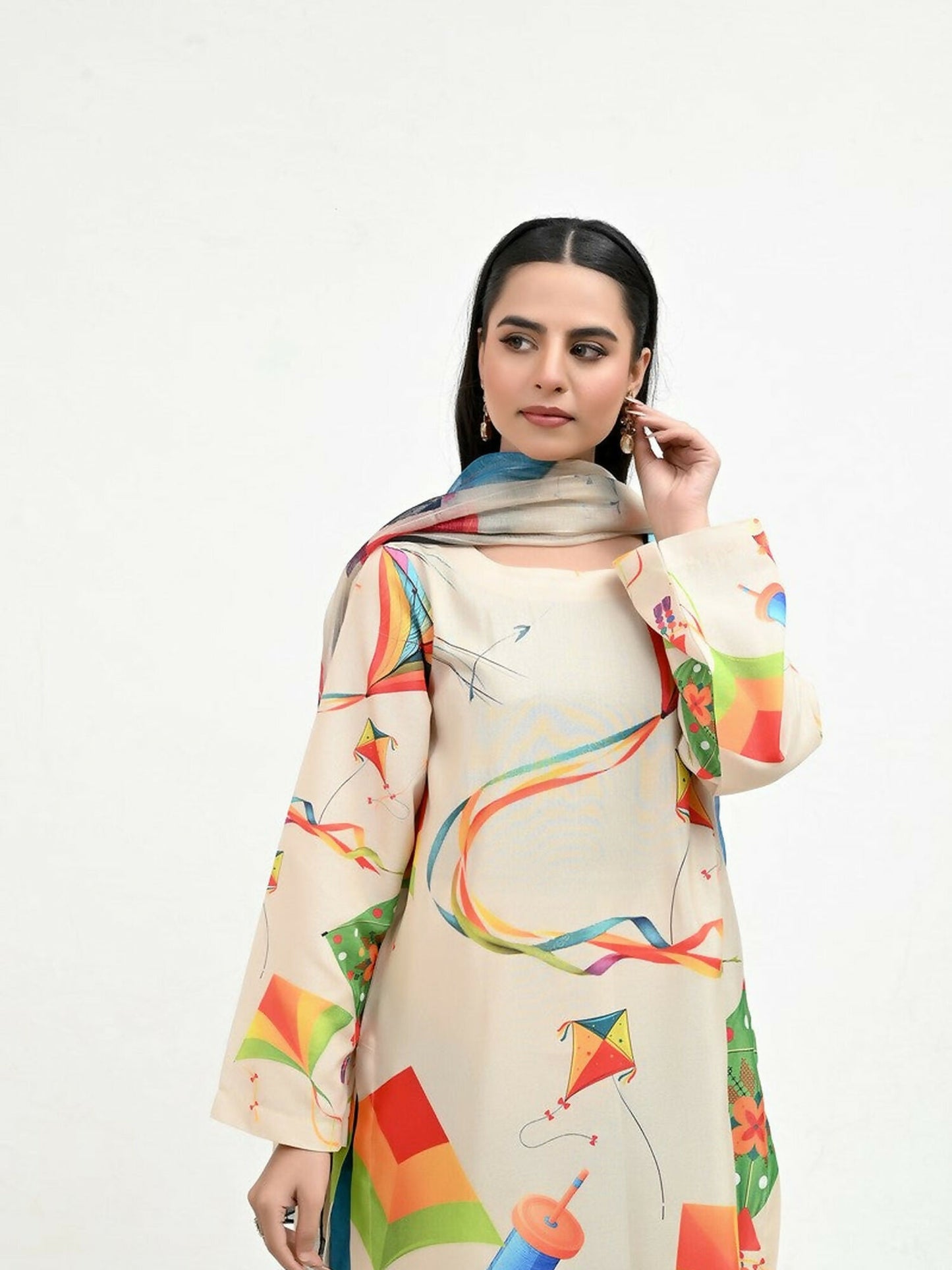 Imran Aftab Basant Mela Raw Silk Printed Stitched 3-Piece Suit-IARP 07