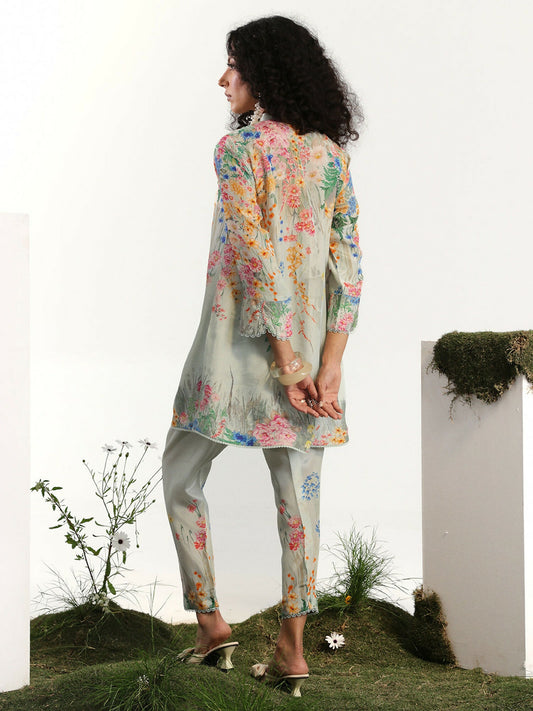 Binilyas Silk Digital Printed Co-Ord Set-30089
