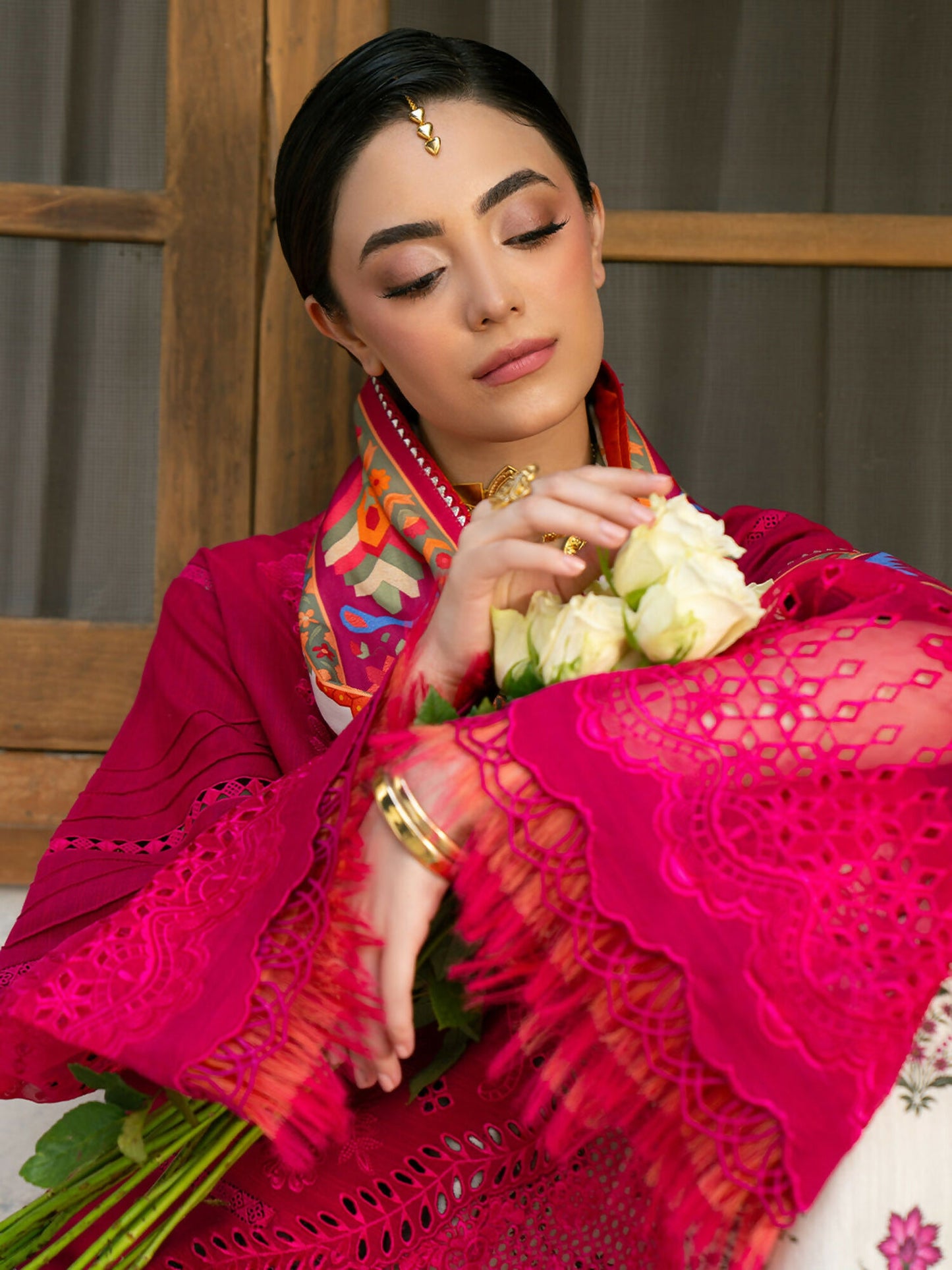 Binilyas Gulrukh Khaddar Embroidered Unstitched 3-Piece Suit-66-B