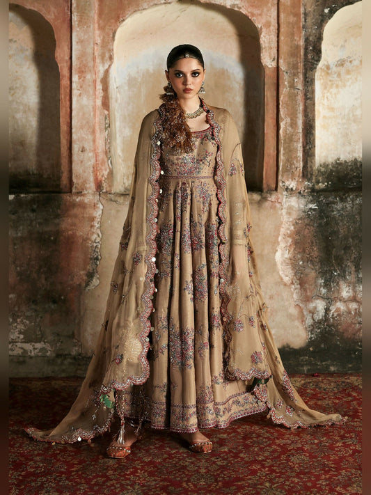 Hussain Rehar Massarat Festive Unstitched'25 Raw Silk 3-Piece Suit-Mahvash