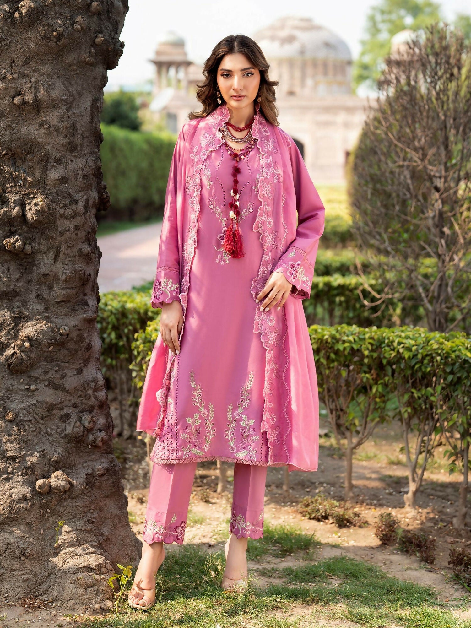Panache Apparel Rang-e-Bahar Lawn Embroidered Stitched Suit-Suroor