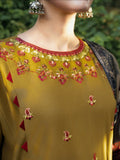 Hemstitch Lawn Embroidered Stitched 3-Piece Suit-Sandalwood