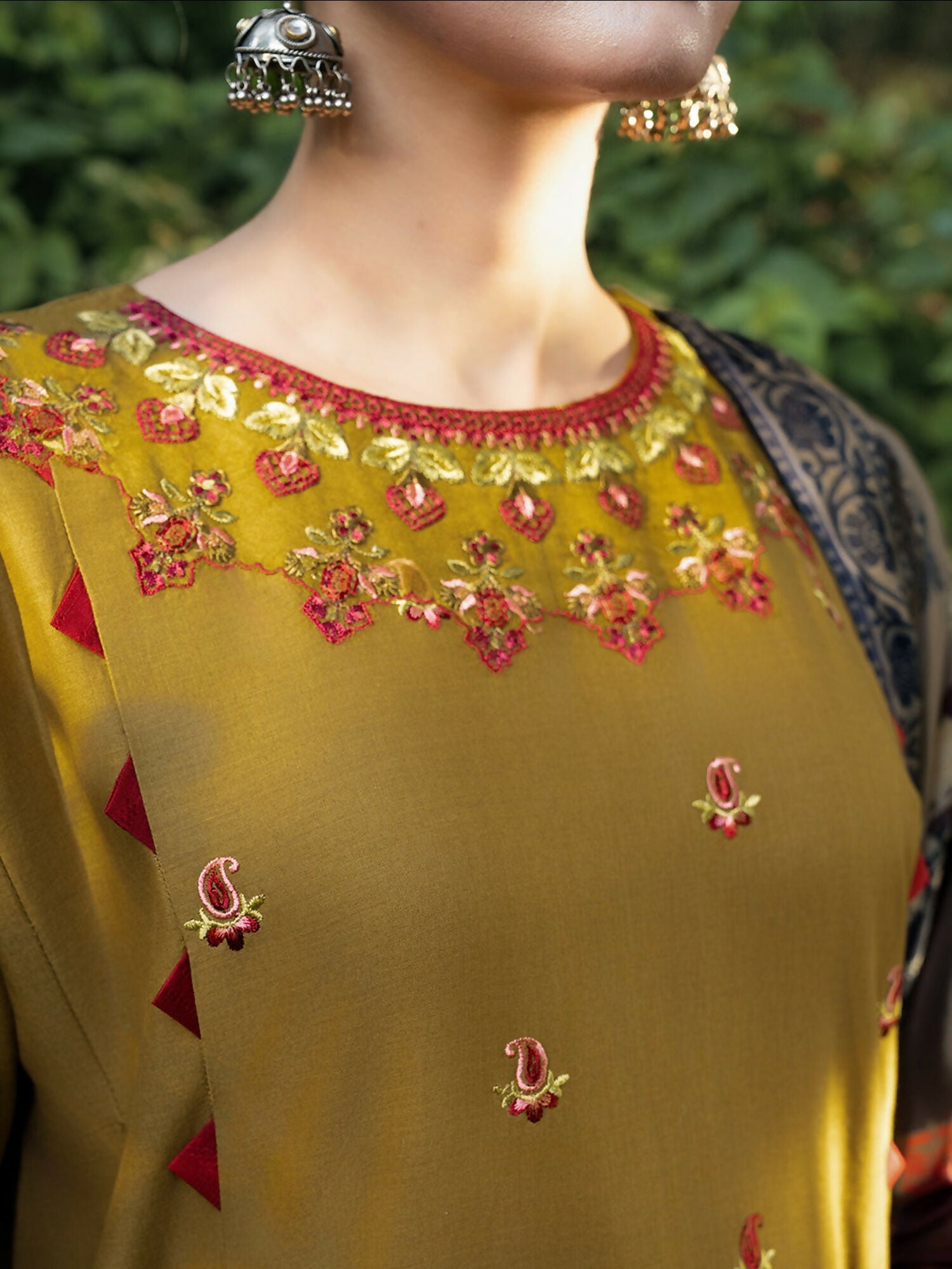 Hemstitch Lawn Embroidered Stitched 3-Piece Suit-Sandalwood