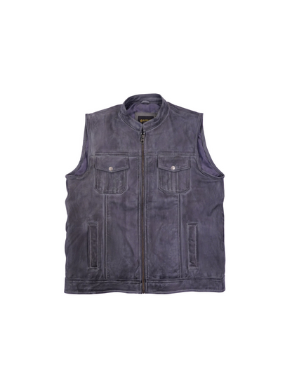 Gray full-grain sheep leather jacket with a vintage-inspired design and tailored fit, blending classic style with modern edge.