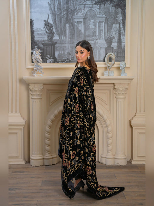 Noori Palachi Embossed Printed Unstitched 3-Piece Suit
