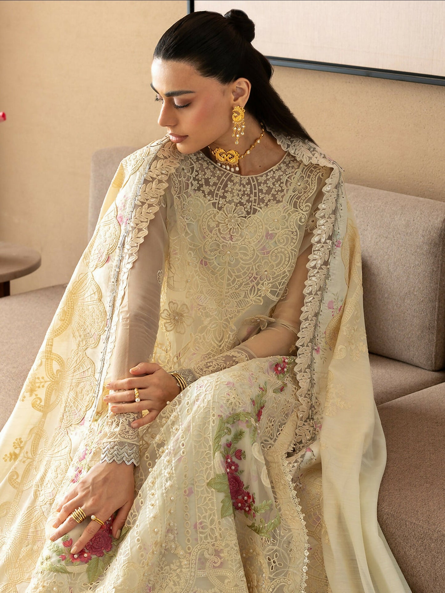 Mahnur Sirene Luxury Lawn'26 Embroidered Stitched 3-Piece Suit-S-10