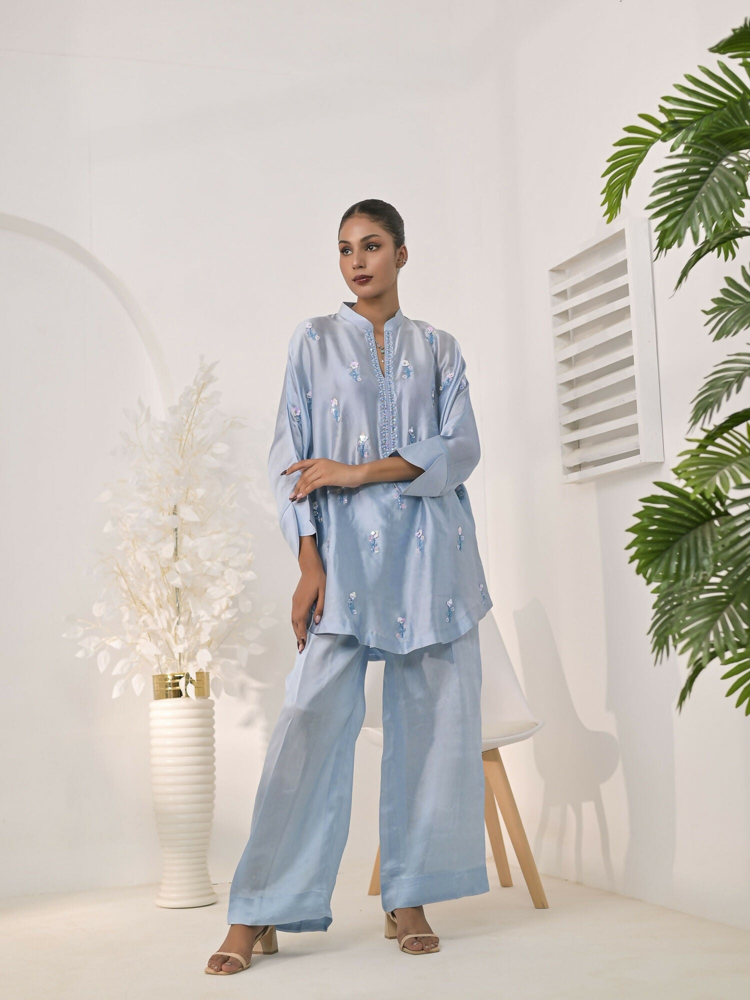 Ruby's Couture The Luxe Edit Sheesha Silk Embellished Stitched 2-Piece Suit-Aira