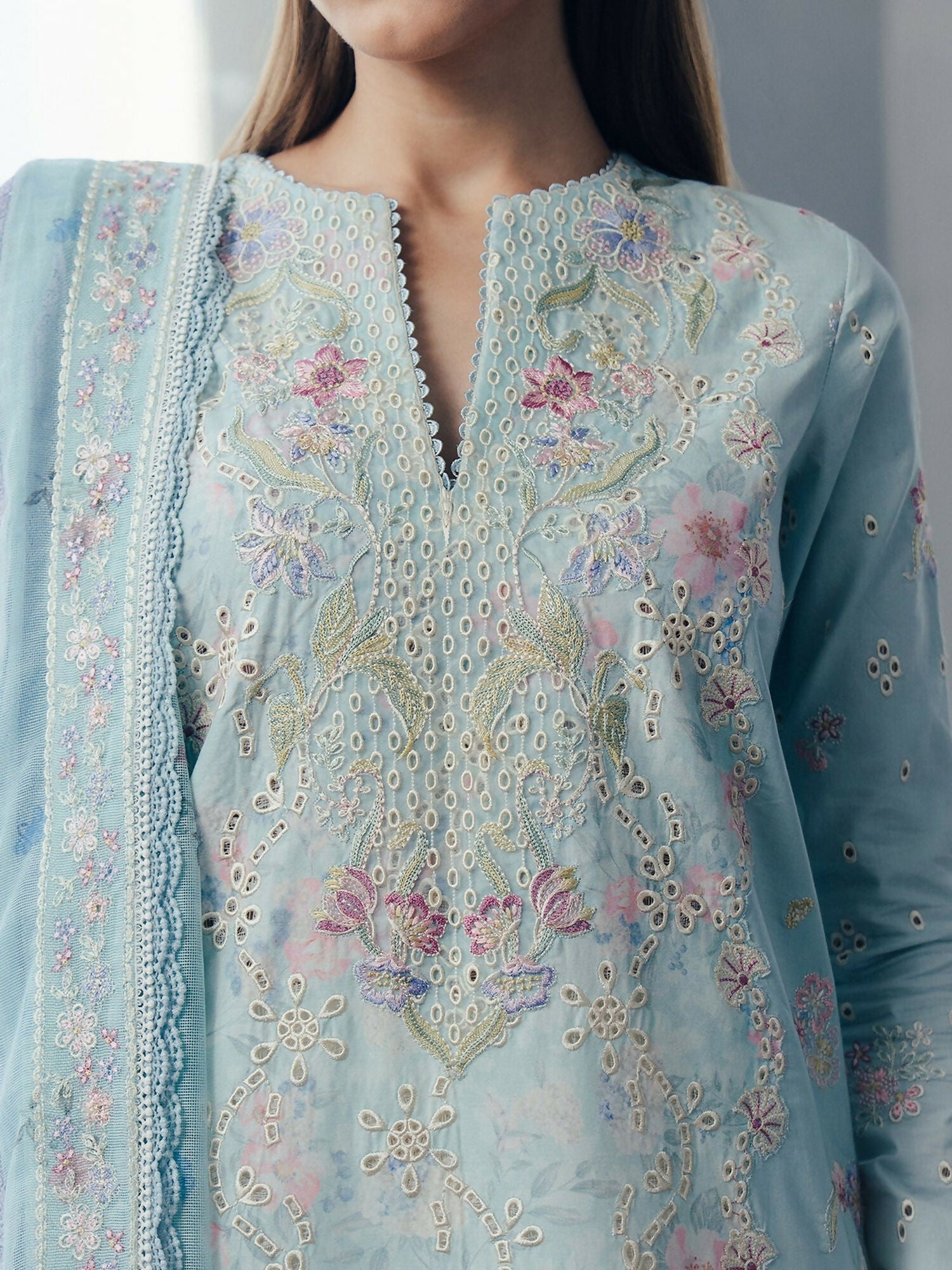 Afrozeh Day Break'26 Lawn Embroidered Unstitched 3-Piece Suit-Dawnfall