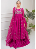 Allure By IH Lehr Chiffon Embroidered Lehenga-Very Berry