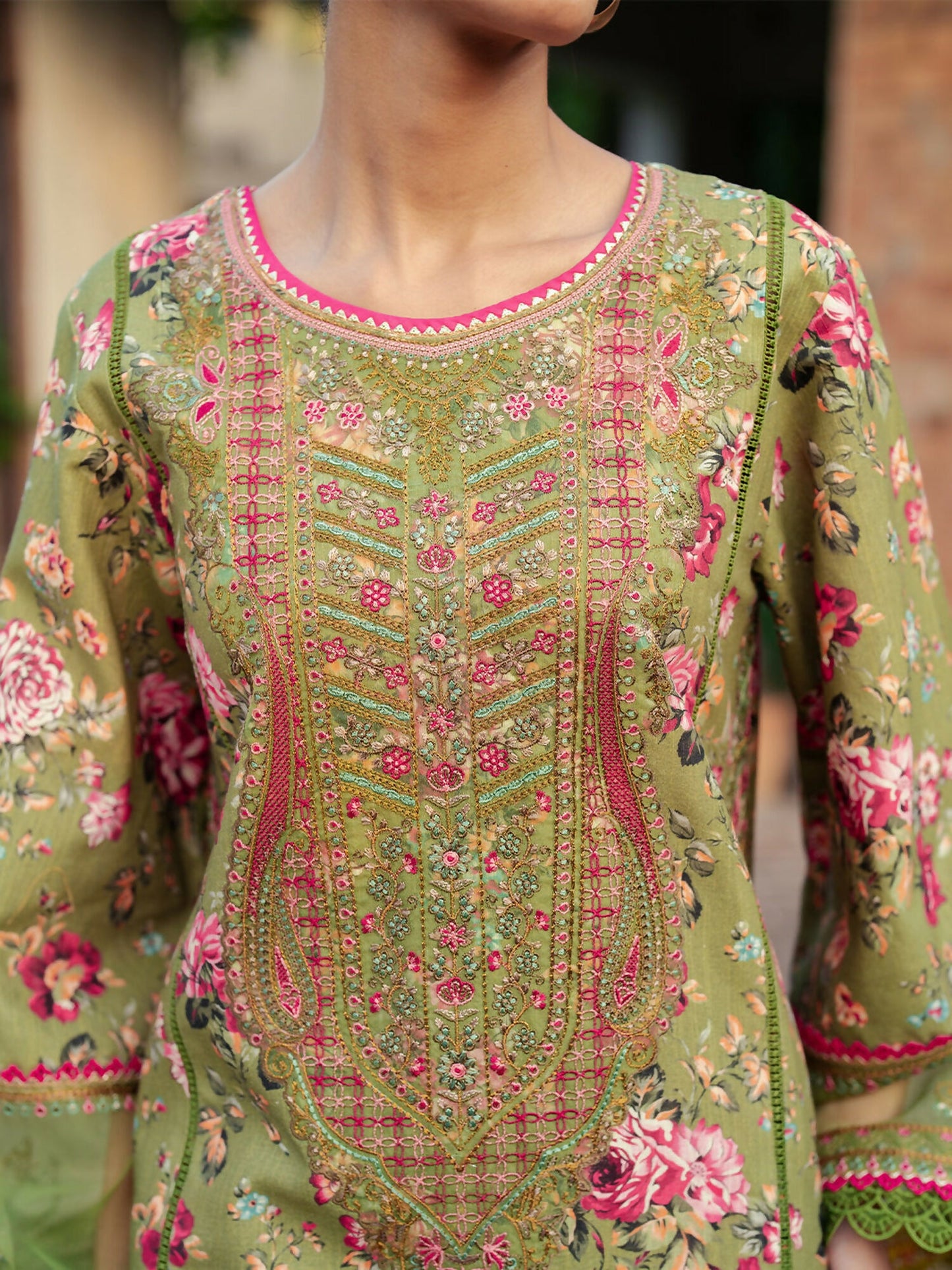 Binilyas Khaddar Embroidered Unstitched 3-Piece Suit-56-B