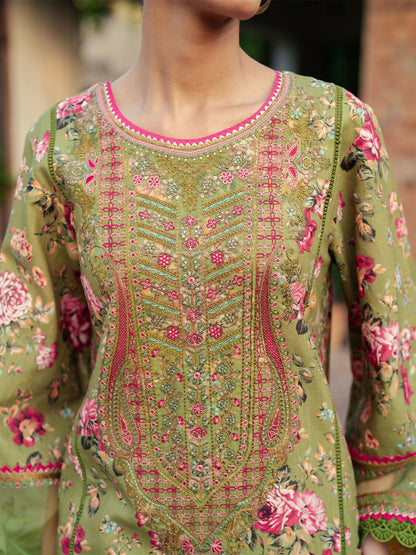 Binilyas Khaddar Embroidered Unstitched 3-Piece Suit-56-B