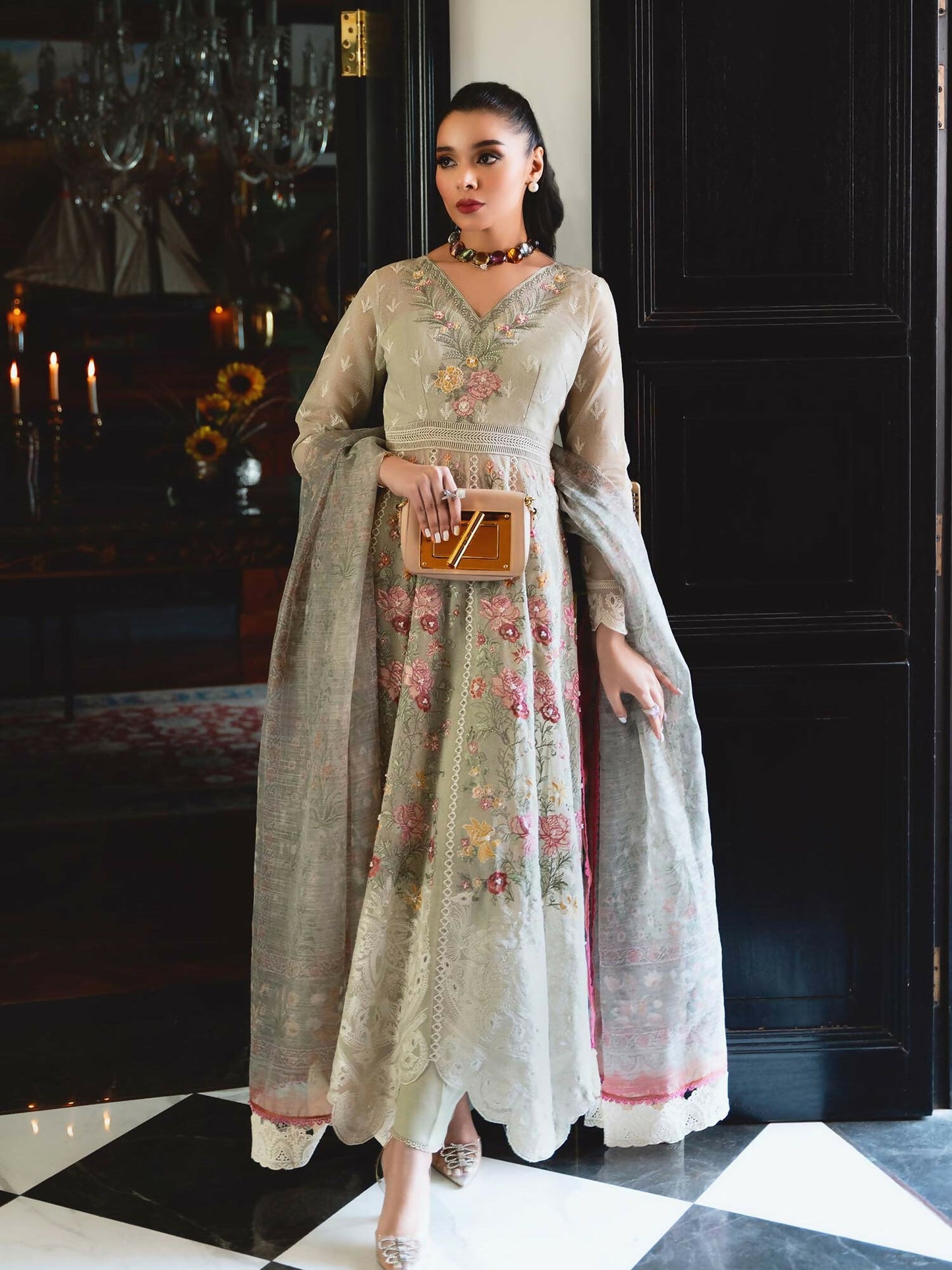 Shiza Hassan Aira Luxury Pret Cotton Net Embroidered Stitched 4-Piece Suit-Miha