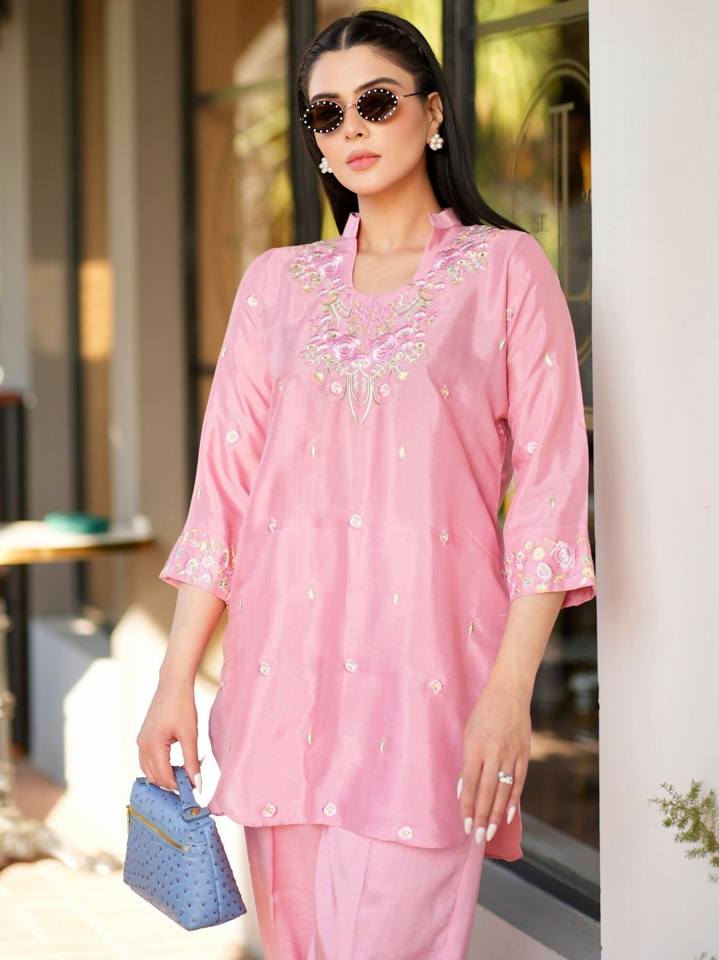 Allure By IH Allure Pret Raw Silk Embroidered Co-Ord Set-Leslie