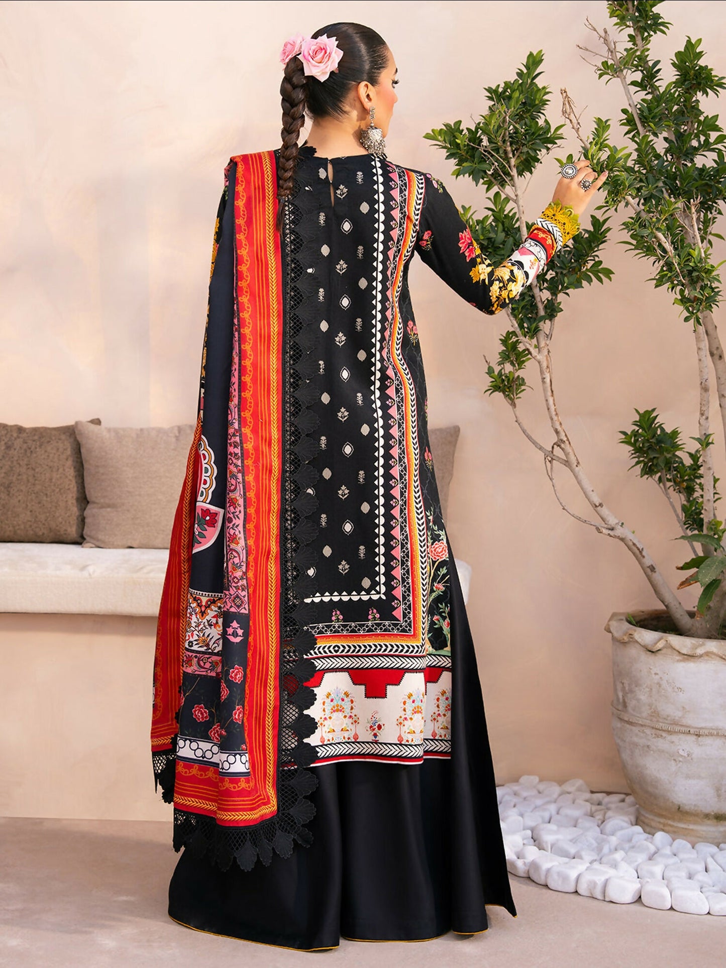 Binilyas Kotrai Embroidered Unstitched 3-Piece Suit-794 - B
