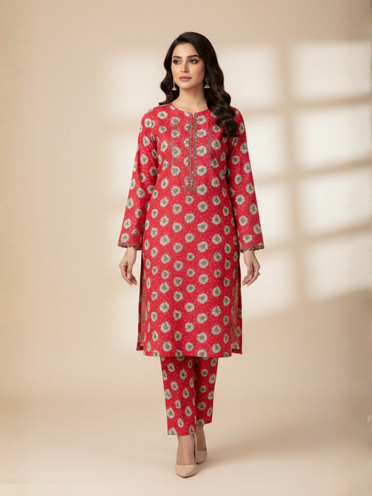 Bin Shaukat Cotton Cambric Printed Unstitched 2-Piece Suit