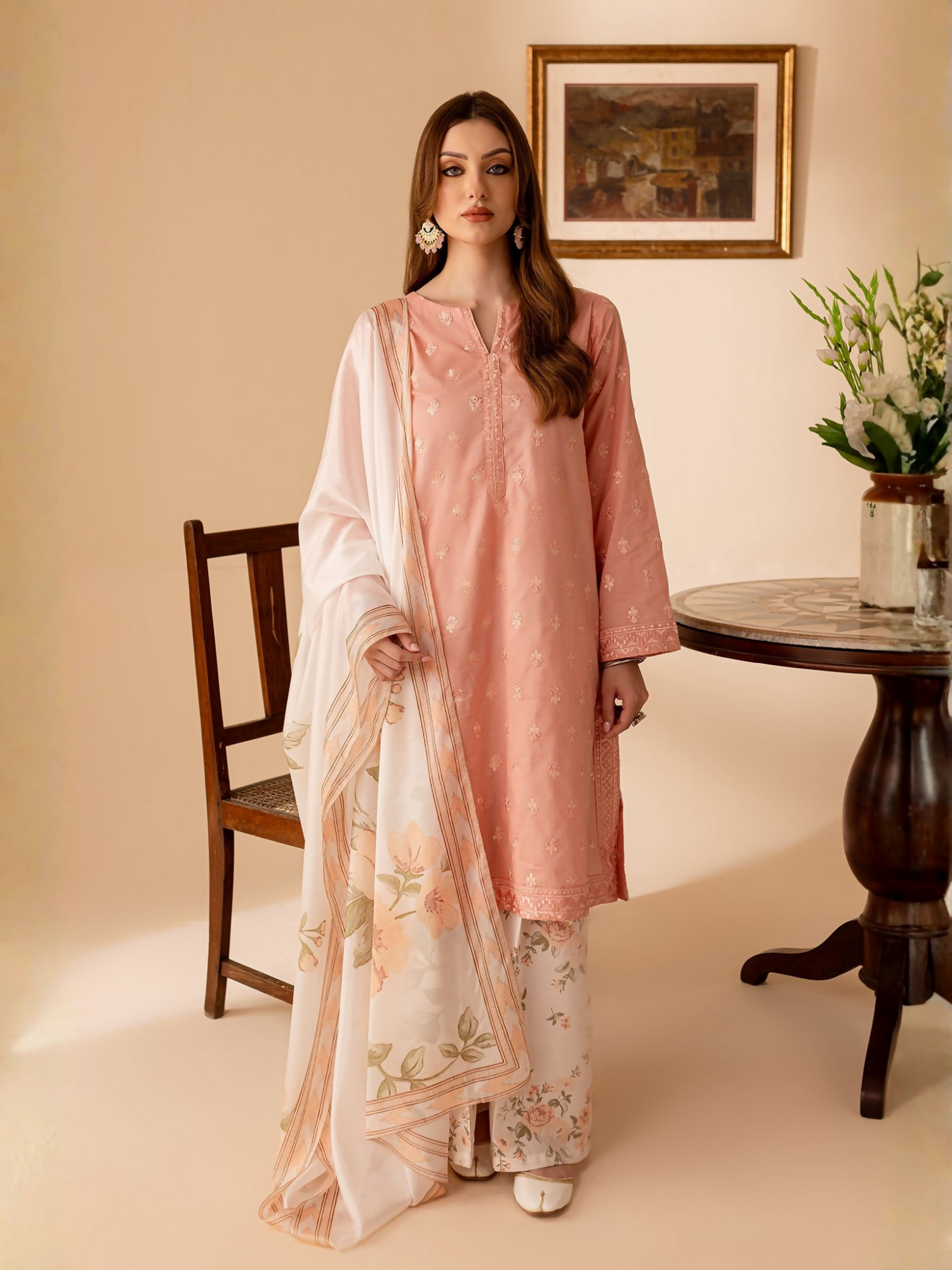 Mannat Clothing Lawn Embroidered Stitched Suit-Eyana