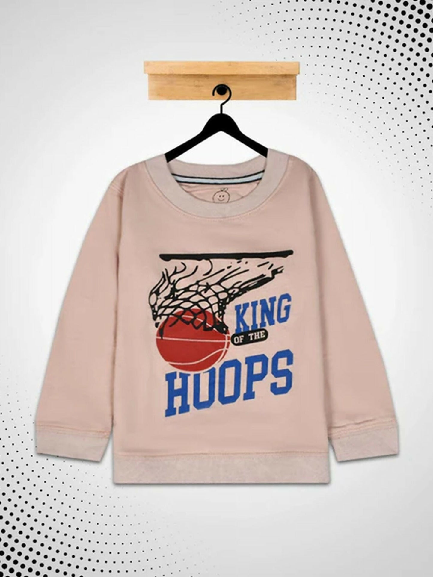 Funky's kid's Kings of the hoops Printed Baby Pink Sweat Shirt-10195
