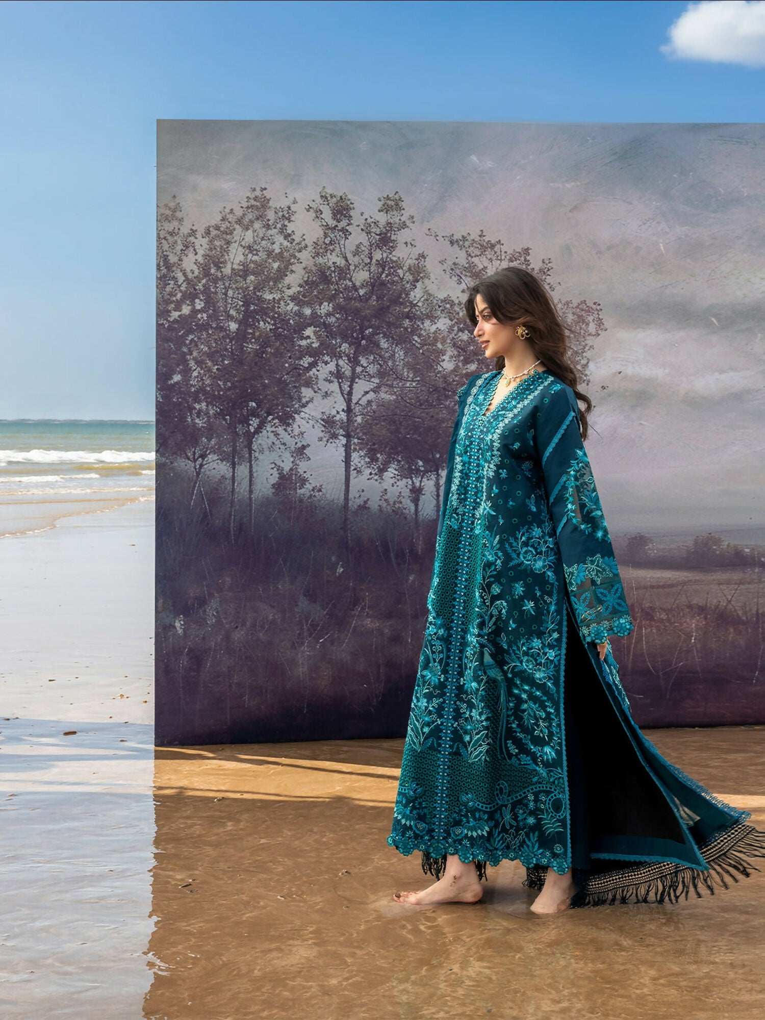 Mahnur Sirene Luxury Lawn'26 Embroidered Stitched 3-Piece Suit-S-04