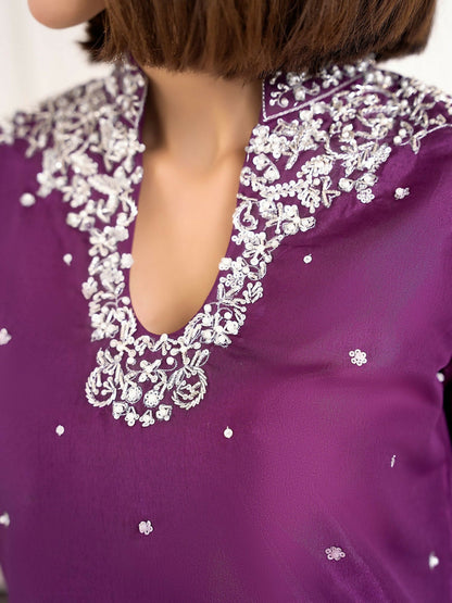 Allure By IH Luxury Pret Raw Silk Embellished Stitched 3-Piece Suit-Shanaya