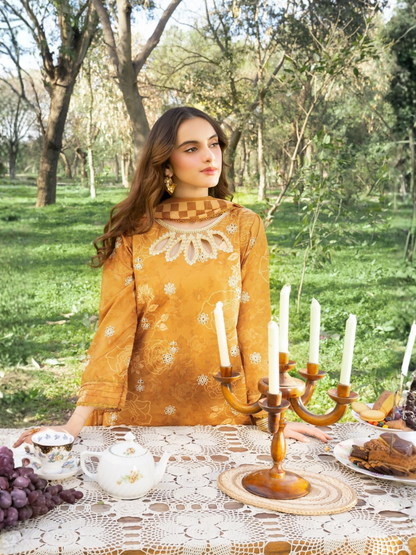 Panache Apparel Lawn Embroidered Stitched Suit-Spice