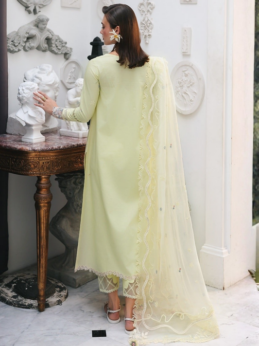 Qalamkar Qline Lawn Drop-1 Embroidered Unstitched 3-Piece Suit-RP-13-Moonstone
