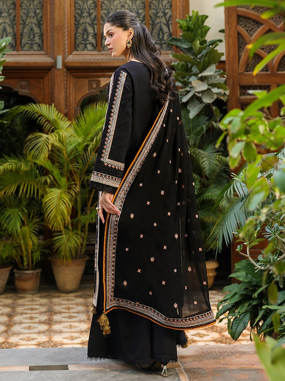 Black-Mahnur Shanaya Lawn Vol 2 Embroidered Stitched 3-Piece Suit-SH-06