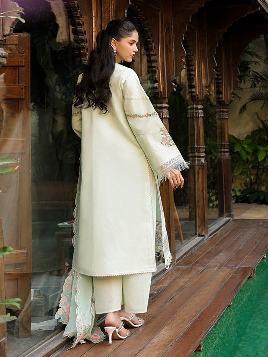 Mint Green-Mahnur Shanaya Lawn Vol 2 Embroidered Stitched 3-Piece Suit-SH-09