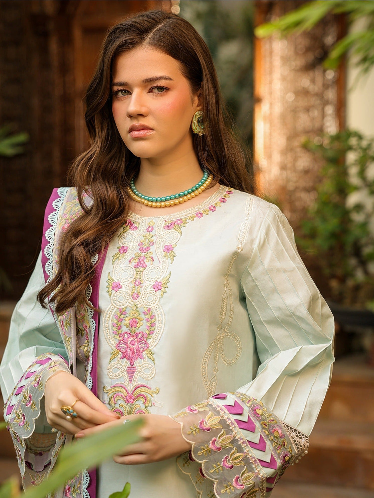 Green-Mahnur Shanaya Lawn Vol 2 Embroidered Stitched 3-Piece Suit-SH-12