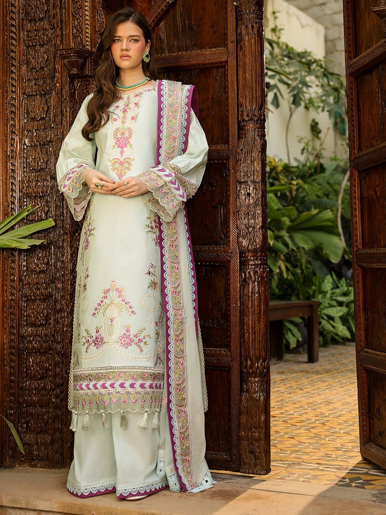 Green-Mahnur Shanaya Lawn Vol 2 Embroidered Stitched 3-Piece Suit-SH-12