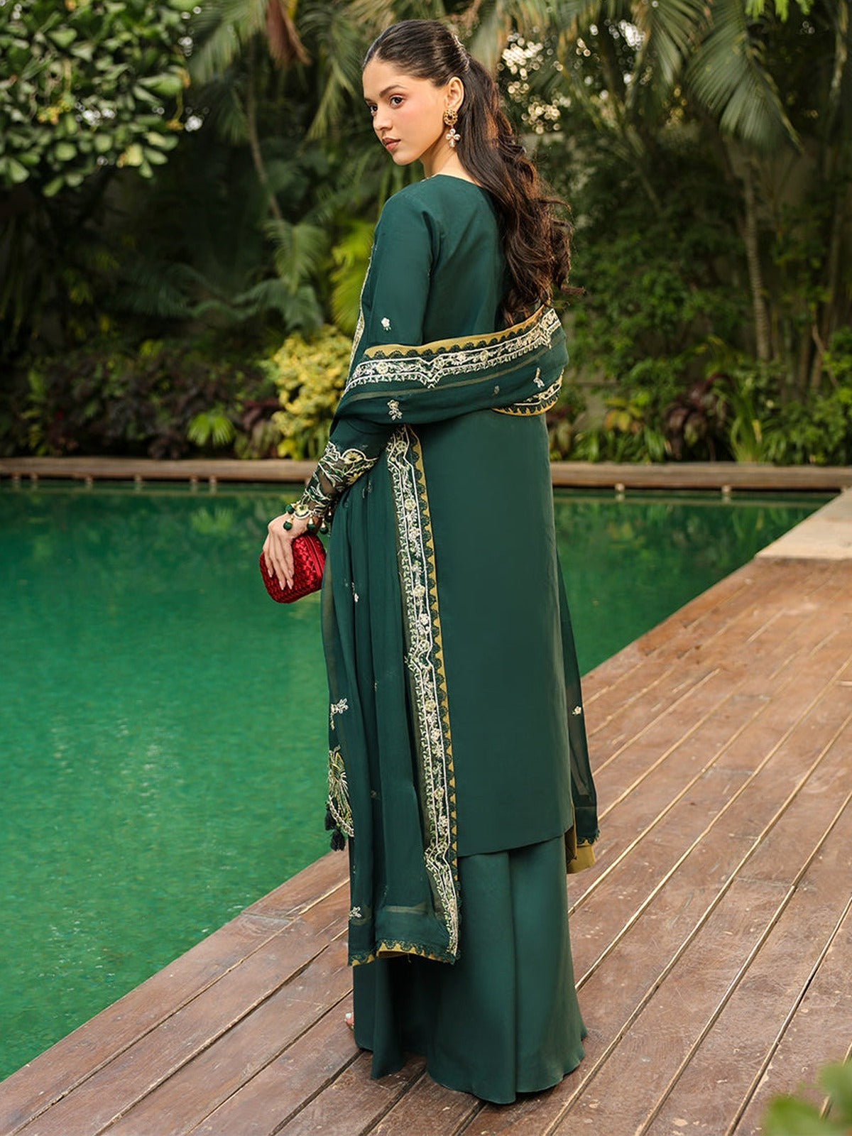 Green-Mahnur Shanaya Lawn Vol 2 Embroidered Stitched 3-Piece Suit-SH-13