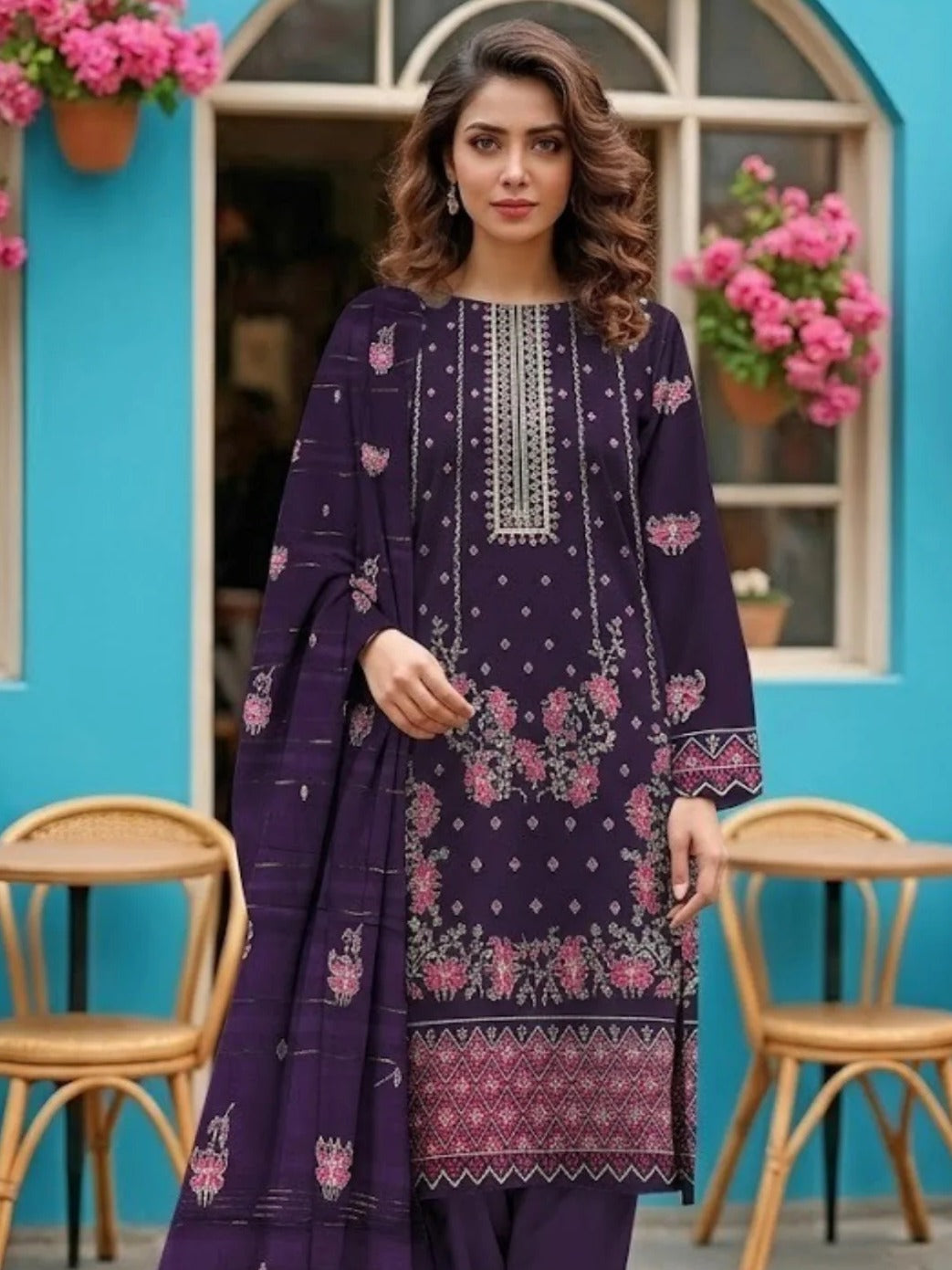 Bin Shaukat R Shine Vol 70 Bana Dora Lawn Embroidered Unstitched 3-Piece Suit
