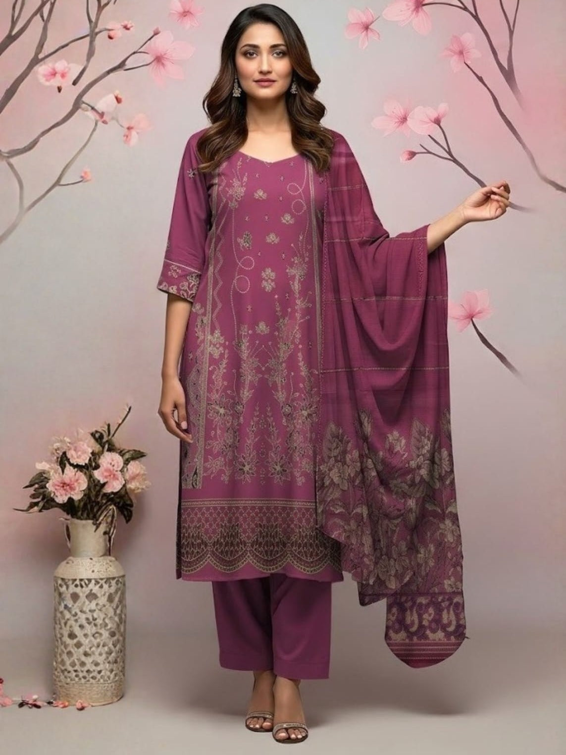 Bin Shaukat Vol 65 Bana Dora Lawn Embroidered Unstitched 3-Piece Suit